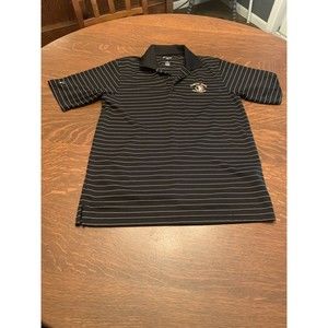 Florida State University Men's Polo Black Striped Size Medium Antigua 0017